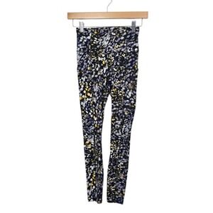Lululemon Leggings Womens 2‎ Black Purple Yellow High Rise Yoga Workout Printed